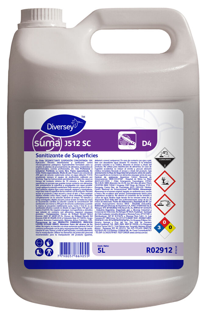 SUMA J512 SC D4 4x5L - DESINFECTANTE CUATERNARIO